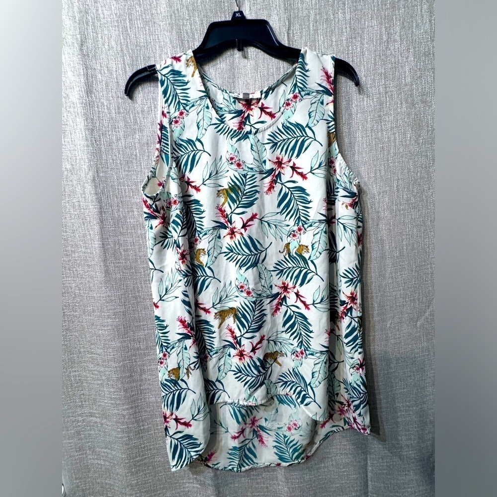 sleeveless DR2 by Daniel Rainn- Women’s Size L- jungle tiger tunic tank